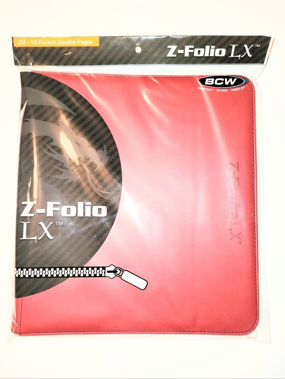 NWT Z-Folio LX Red Trading Card Binder 12 Pocket 20 Double Page 480 Cards Zipper